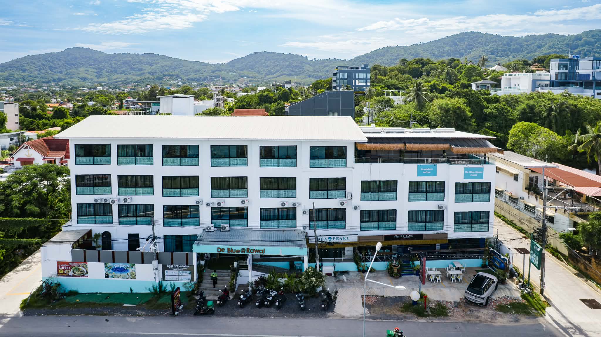 De Blue Sea Rawai Hotel front entrance on Wiset Road, Rawai, Phuket